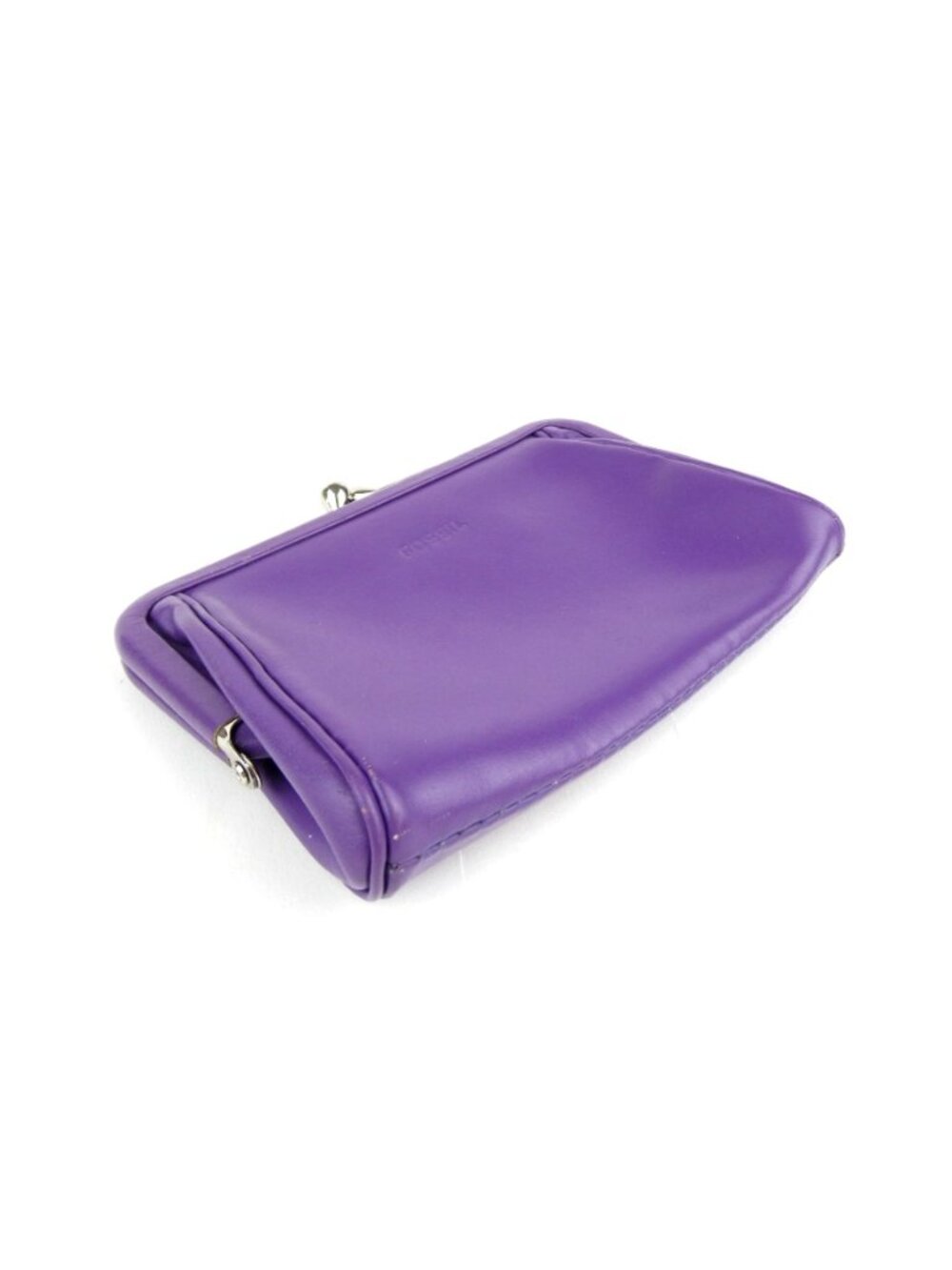 Fossil Purple Leather Kiss Lock Coin Purse - Picture 3 of 14